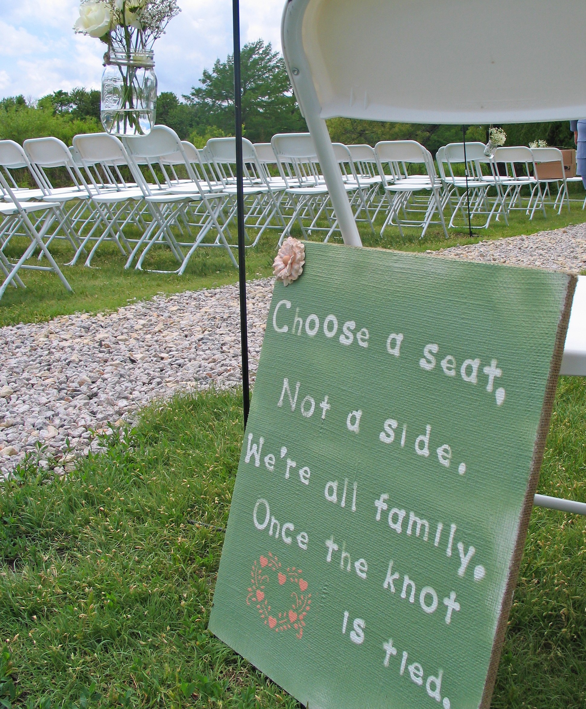 Choose a seat not a side wedding ceremony sign - rustic wedding